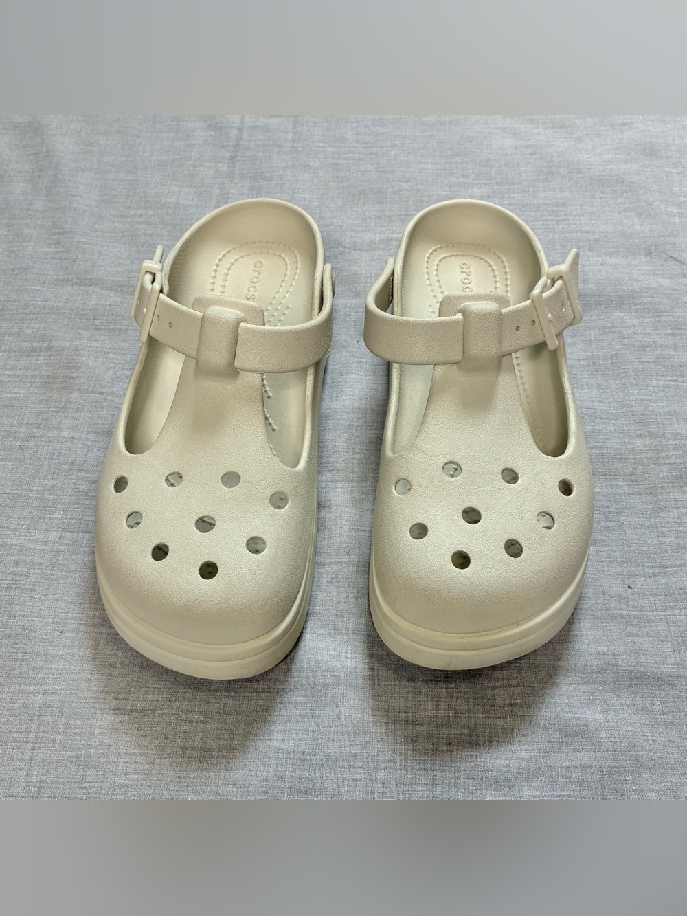 CROCS Women’s Cream Mary Jane Clog Sandals